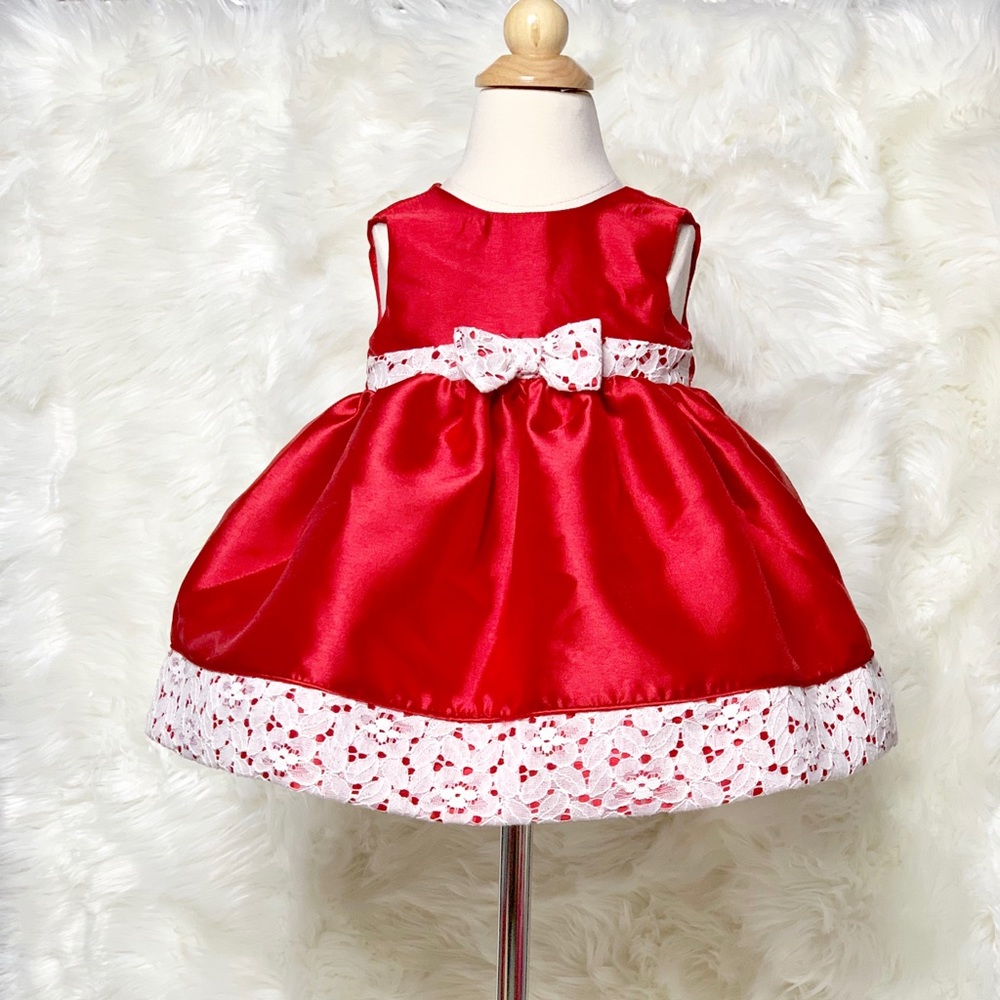 Ashley London Baby Girls Red Dress 6-9m